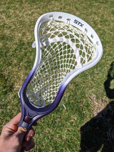 STX Stallion 550, Cheap Shipping! Lax Lacrosse head Custom dyed blue, Strung STX Knot Mesh.