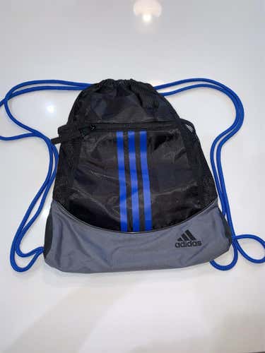 Black/Blue Adidas Drawstring Bag