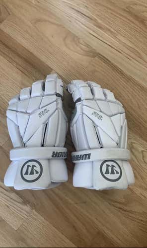 White New Player's Warrior Evo 13" Lacrosse Gloves