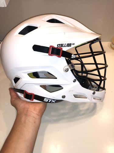 White Used Youth Player's STX Stallion 100 Youth Helmet