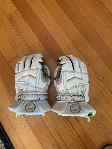 White Maverik M3 13" Lacrosse Gloves