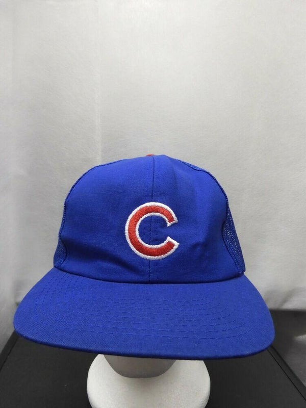 Vintage 1990s Chicago Cubs Baseball Cap Hat Snapback Blue Red