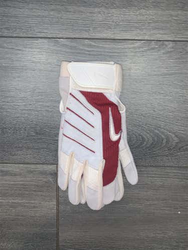 Burgundy & White Used XL Nike Batting Gloves