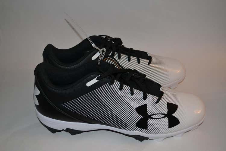 NEW Under Armour Men's Leadoff Low RM Baseball Cleats Black/white size 15