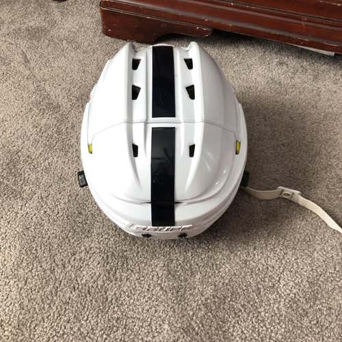 White Used Medium Bauer Re-Akt 100 Pro Stock Helmet