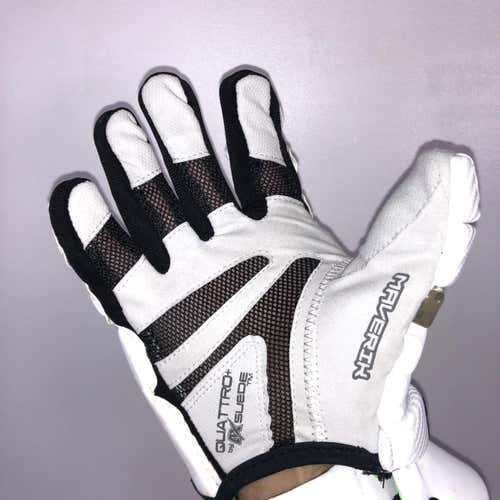 White Used Player's Maverik M3 13" Lacrosse Gloves