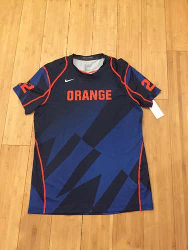 New - Men's Nike Syracuse Orange L Dri-Fit lacrosse compression shirt
