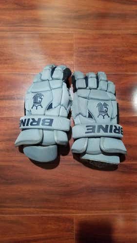 Gray Used Player's Brine King III Lacrosse Gloves 13"