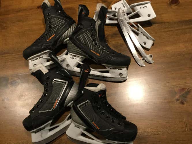 Used Easton Mako Hockey Skates - Junior Size 2 + Youth Size 12