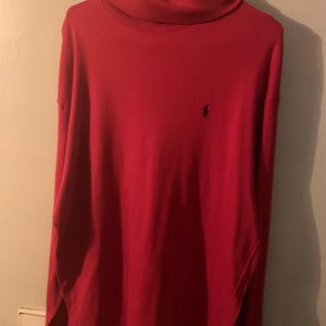 Red Unisex Large Polo Sweatshirt