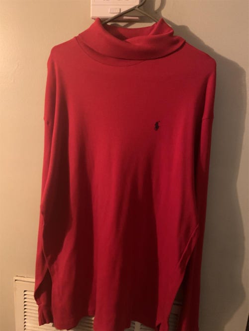 Red Unisex Large Polo Sweatshirt