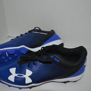 New  BLUE  Under Armour  molded  Baseball Cleats    Low Cut  Size 13