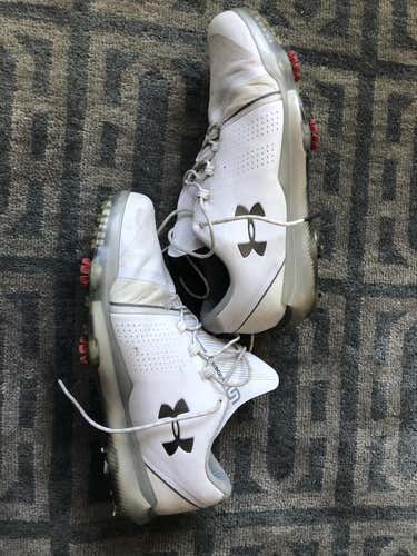 Used UA SPIETH 3 MEN'S GOLF SHOE - WHITE Size 10