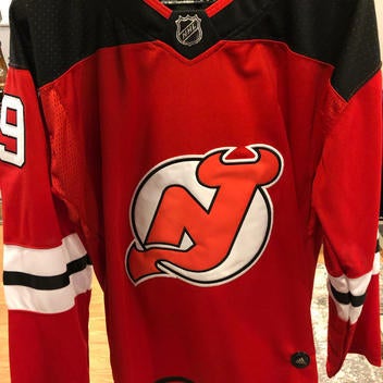 Mackenzie Blackwood New Jersey Devils Adidas Primegreen Authentic NHL Hockey Jersey / Home / S/46