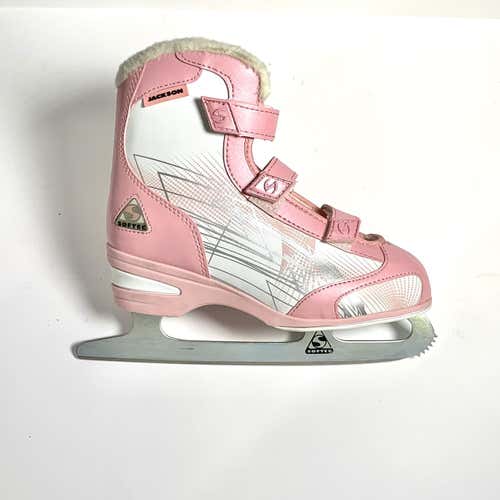 USED Jackson Softec Tri Grip Children's Figure Skate Size 3R pink/white