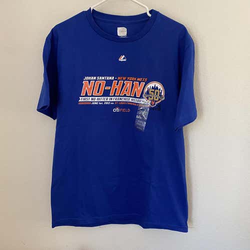 NWT Majestic MLB New York Mets Johan Santana 2012 No Hitter Tee