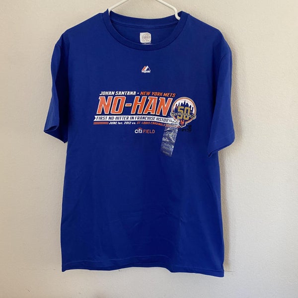 NWT Majestic MLB New York Mets Johan Santana 2012 No Hitter Tee