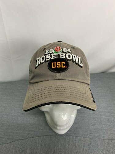 USC TROJANS 2004 ROSE BOWL ADJUSTABLE BASEBALL HAT CAP PRE-OWNED GRAY NEW ERA