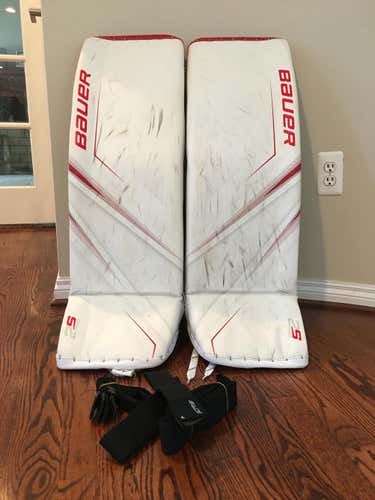 Custom Used Senior XL Bauer Goalie Leg Pads