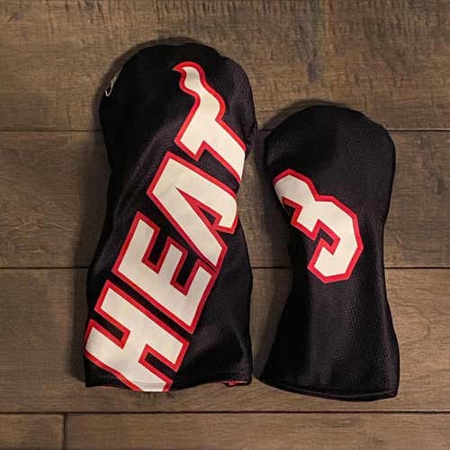 Handmade Miami Heat Driver & Fairway Wood Head Cover