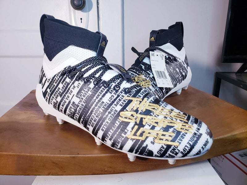 Adidas Adizero 8.0 Football Cleats Three Stripe Life Black D96811Sz 12