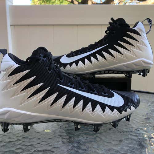 NEW nike alpha menace pro mid football Cleats White Black Size 10.5