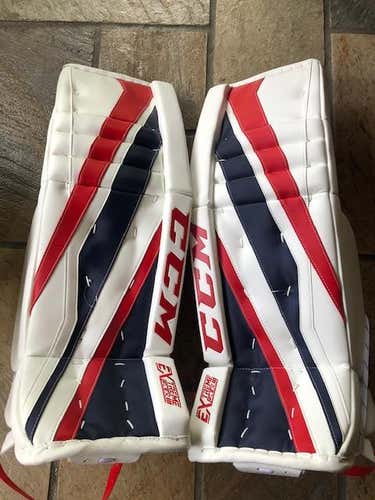 New Senior 34+2" CCM Extreme Flex lll PRO Goalie Leg Pads Pro Stock