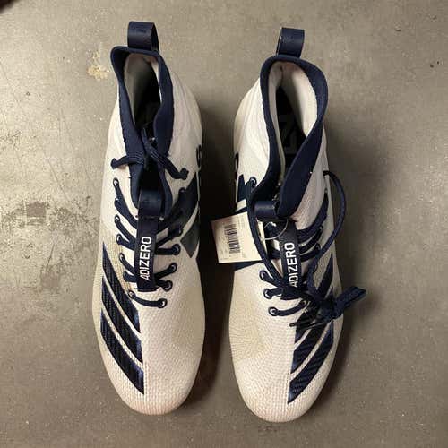 Adidas Adizero 8.0 SK Cleats, Cloud White/Collegiate Navy/Noble Indigo