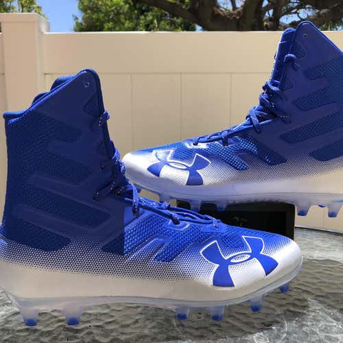 NEW under armour highlight MC football Cleats blue white size men’s 11