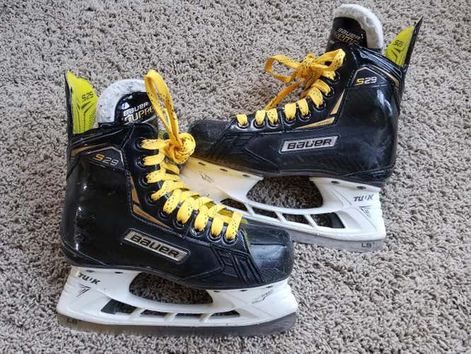 Bauer Supreme S29 Hockey Skates Junior Size 2 with LS1 steel runners 2s 1s