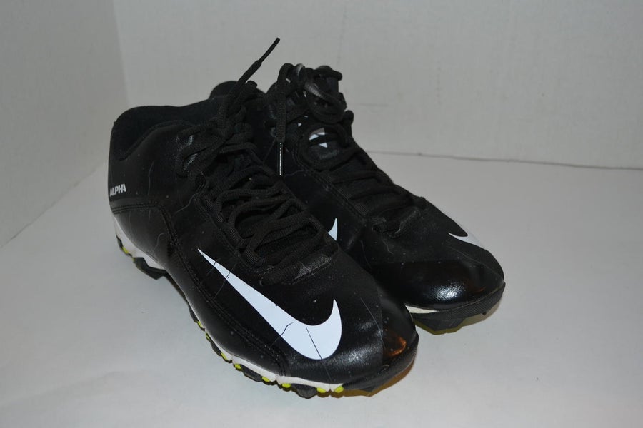Used Nike Alpha Shark molded football cleats Size 8 1/2 mid cut