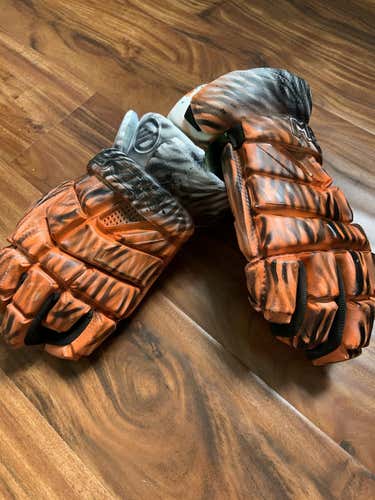 New - Custom - Maverik M4 Lacrosse Gloves 13" - Orange/Black