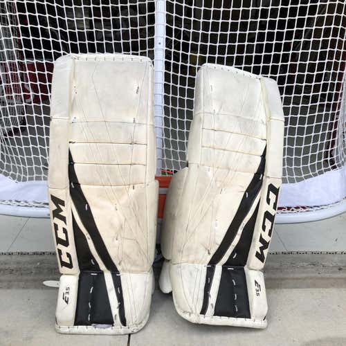 White Used 28" CCM Extreme Flex E3.5 Goalie Leg Pads
