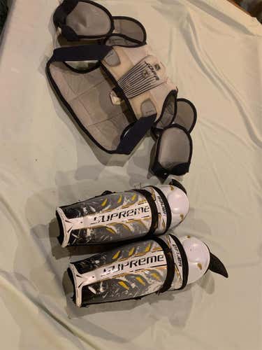 Used Bauer Supreme TotalOne Shin Pads & Jr Size Xl Jofa Shoulder Pads