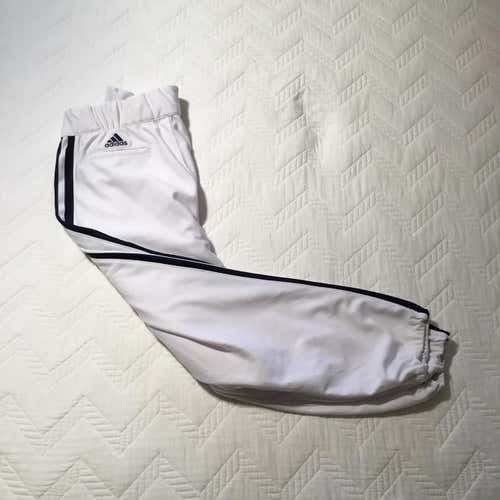 ADIDAS Baseball Pants White/Navy Piping 34" Waist Used