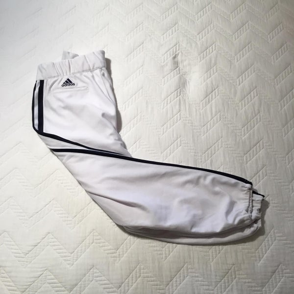 ADIDAS Baseball Pants White/Navy Piping 34" Waist Used