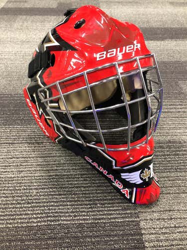 Red Used Bauer NME 3  Goalie Mask