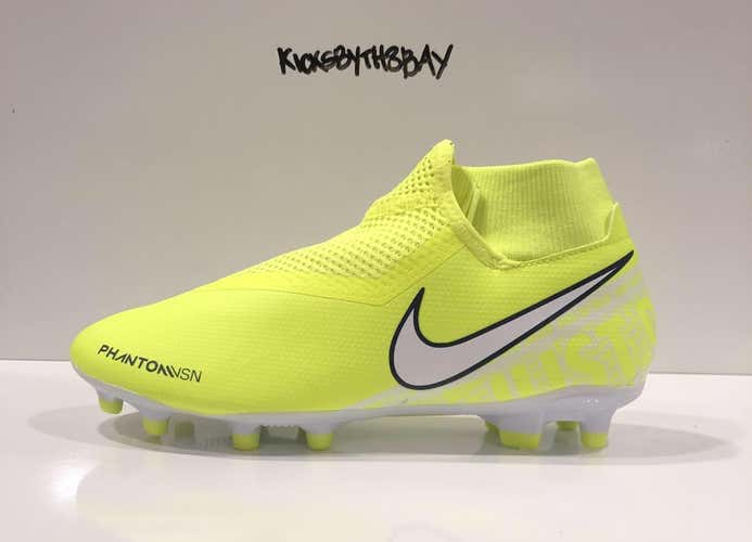 Nike Phantom Vision Academy DF FG Soccer Cleats Volt AO3258-717 Men's size 6.5