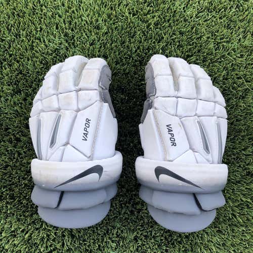 White Used Nike Vapor Size 10 Lacrosse Gloves