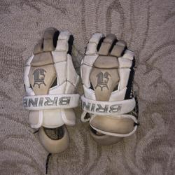 White Used Player's Brine King 13" Lacrosse Gloves