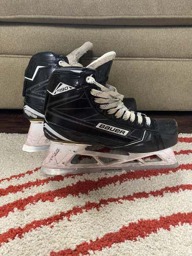Senior Used Bauer Supreme S190 Hockey Goalie Skates Regular Width Size 9