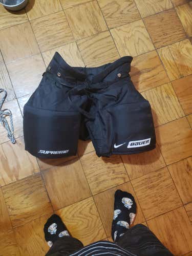 Black Senior Used Large Bauer Supreme One55 Hockey Goalie Pants