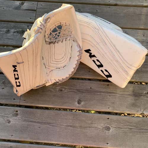 CCM Premier R 1.9 INT Blocker and Trapper Set - All White