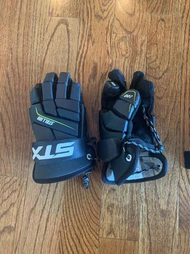 Black Used Player's STX Stallion 200  Lacrosse Gloves