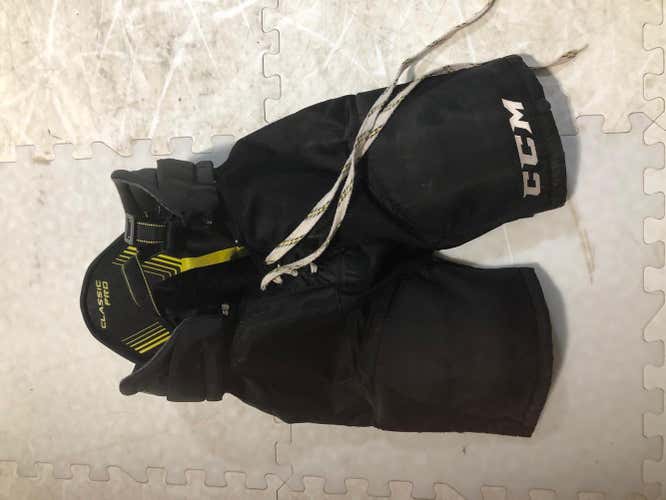 Black Junior Used Small CCM Tacks Hockey Pants