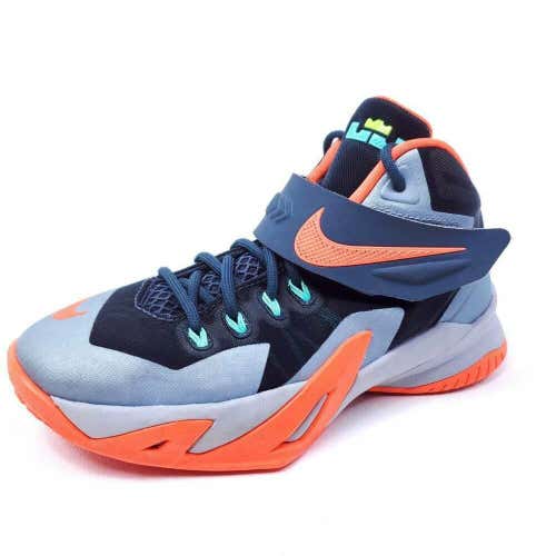 Nike Boys 4Y LeBron James Soldier Zoom VIII Basketball Shoes Gray Orange