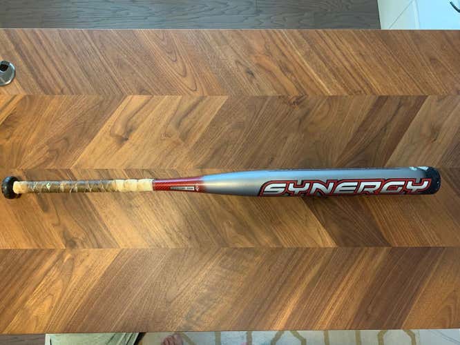 2005 Silver/Red Easton Synergy Bat- 34” - ASA Certified
