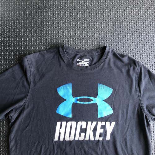 Black Men's Under Armour Hockey Medium Workout Gym Shirt