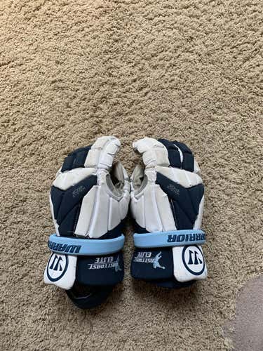 Blue Used Player's Warrior Evo 14" Lacrosse Gloves
