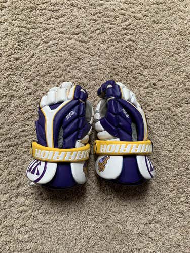 Purple Used Player's Warrior Evo 13" Lacrosse Gloves
